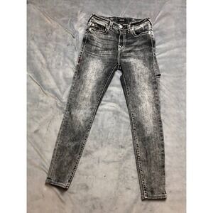 True Religion Jennie Curvy High Rise Super Skinny Jeans 27 Grey Acid Wash Fair‎